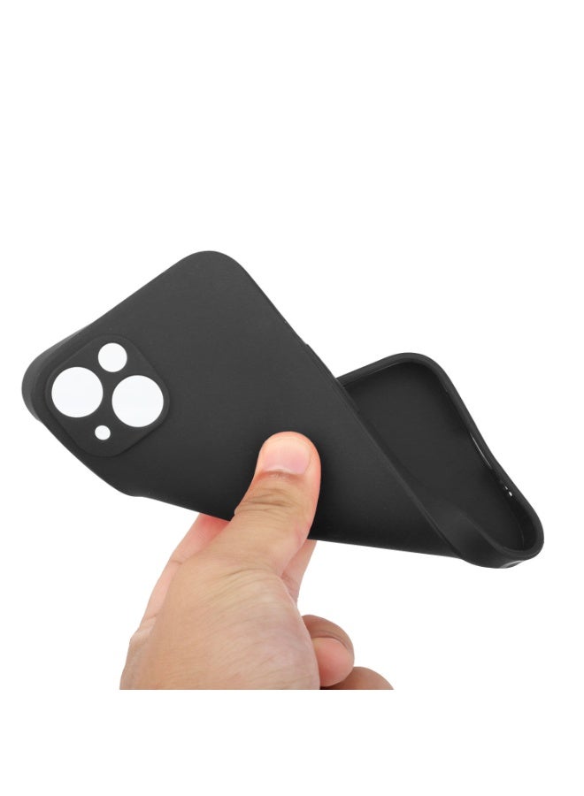 Silicone TPU Back Cover With Camera Protector For iPhone 15 Plus Black - Image 4